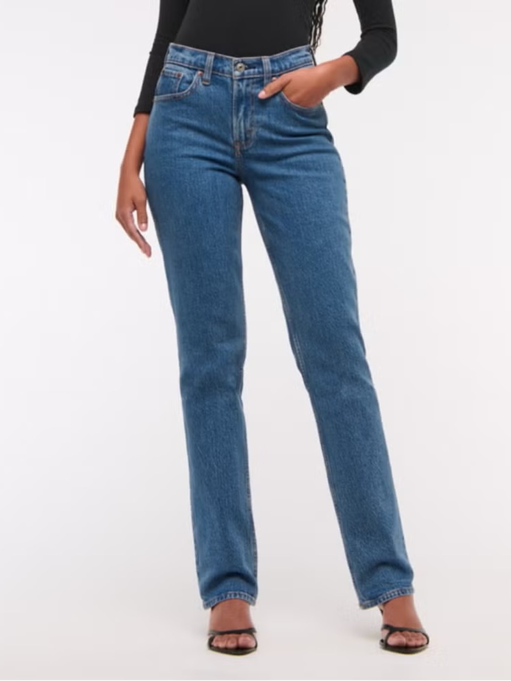 Abercrombie & Fitch Curve Love Jeans in Medium Blue